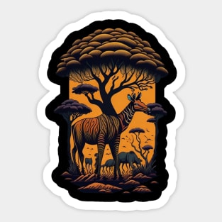 Savanna Serenity - Embrace the African Wilderness Sticker